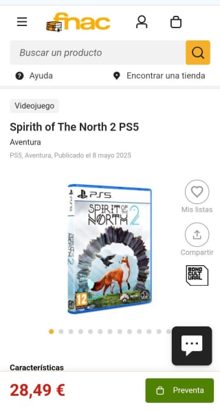 Spirith of the North 2 PS5 por 28,49€(socios)