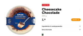 2 stuks PLUS Cheesecake voor €2,98 bij de Coop