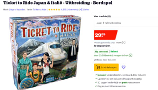 Asmodee Ticket to Ride - Japan / Italy Bordspel Uitbreiding voor €29,89 bij Bol.com