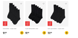Tot 40% stapelkorting op sokken bij de Hema