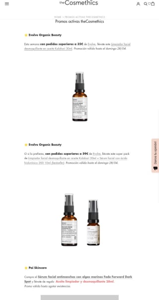 Limpiador facial desmaquillante en aceite Kalahari 30ml gratis por compras +35€