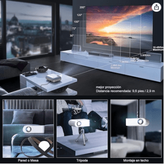 Proyector WiFi YABER Min Portatil 8500 Lúmenes 1080P por solo 41,90€