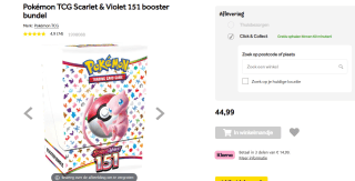 Pokémon Scarlet & Violet 151 6-Booster Bundle - Pokémon Kaarten voor €44,99 bij Intertoys