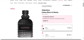 Eau De Toilette Valentino Uomo - Born in Roma 50ml à 57,19€
