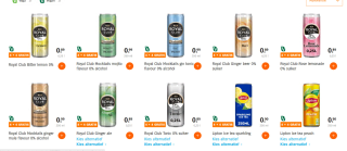 4+4 gratis op alle Lipton, Pepsi, Royal Club blik 250 ml bij de AH