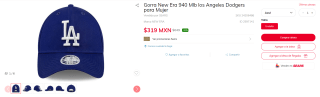 Gorra New Era 940 Mlb los Angeles Dodgers Mujer por $319 en Sears