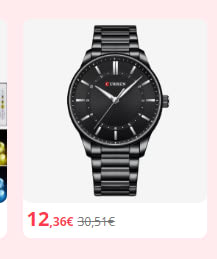 Reloj para hombre marca Curren por 12,36€