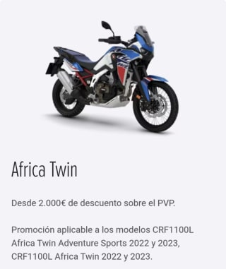 Motocicleta HONDA Africa Twin por 15,525€
