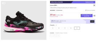 Zapatillas de Padel para Mujer Joma Slam 22 Clay por 28.05€