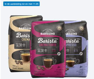 Barista koffiebonen 1 kg. voor €9,49 bij de Aldi
