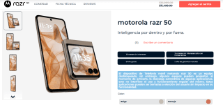 Motorola Razr 50 512GB + Moto Buds por $9,774 | Cupón