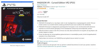 MADiSON VR: Cursed Edition - PS5 / PSVR2 voor €20,49 bij Amazon