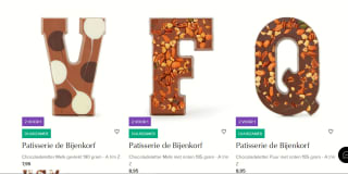 Alle chocolade letters 1+1 gratis bij de Bijenkorf