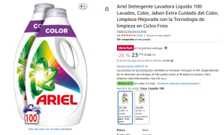 Pack 2 Ariel Detergente Lavadora Liquido 100 Lavados por 23,74€