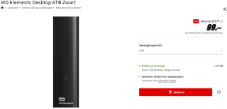 Western Digital Elements Desktop - Externe harde schijf - 6 TB voor €99 bij de Mediamarkt