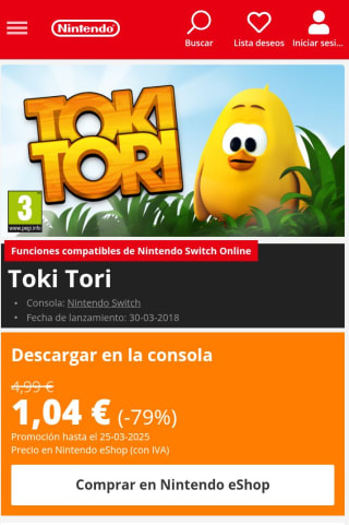 juego para Nintendo Toki Tori