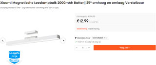 Xiaomi Magnetische Leeslamp voor €12,99 bij Ochama