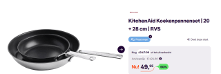 KitchenAid Stainless Steel Koekenpannenset 20 + 28 cm voor €49,95 bij iBOOD