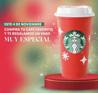 Vaso Reusable Gratis comprando en Starbucks