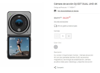 Cámara de Acción Dji EST DUAL UHD 4K por $4,229 en Liverpool