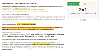 2x1 en la entrada a PortAventura Park