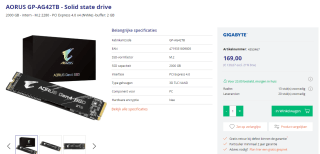 Gigabyte AORUS GP-AG42TB SSD 2TB voor €169 bij Azerty