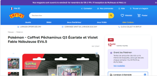 Pokémon - Tripack Pêchaminus Q3 Écarlate et Violet Fable Nébuleuse EV6.5 à 12,99€