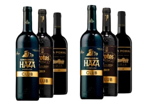 2 botellas de Condado de Haza Club Reserva 2020 + 2 botellas de Protos Club Crianza 2019 + 2 botellas de Viña Pomal Club Reserva 2019 por 50€