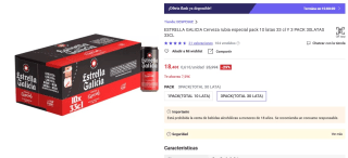 30 latas Estrella Galicia Especial 33 cl por 18,40€