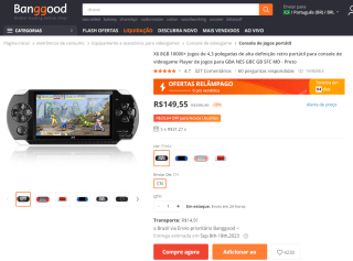 Console Portátil da X6 de 8GB - R$ 149,55