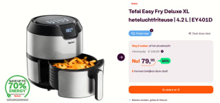 Tefal Easy Fry EY401D - Heteluchtfriteuse voor €79,95 bij iBOOD