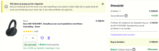 Sony WH1000XM4 Noise Cancelling draadloze Bluetooth headset voor €199 bij bol.com