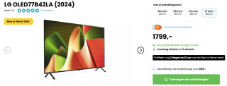 77 Inch LG OLED OLED77B42LA (2024) TV voor €1.799 bij Hello TV