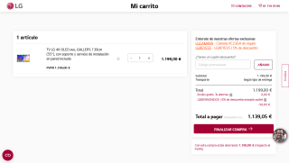 TV LG 4K OLED 55" por 1.139€