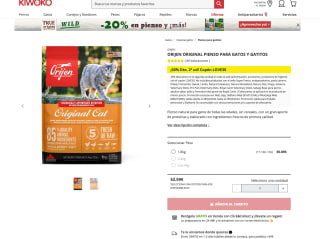 Pienso gatos Orijen 1.8Kg por 26,75€ 30% segunda unidad en Kiwoko