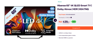 Hisense 65A7NQ tv 165,1 cm (65") 4K Ultra HD Smart TV voor €439 bij Ibood