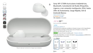 Sony WF-C700N Auriculares Inalámbricos, Bluetooth por 59€