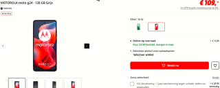 Motorola Moto G24 voor €109 bij de MediaMarkt