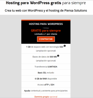 Alojamiento WordPress para siempre Gratis