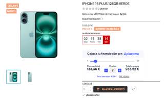 iPhone 16 Plus 128GB por 892,23€