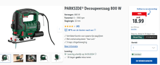 PARKSIDE® Decoupeerzaag 800 W voor €18,88 in de Lidl webshop