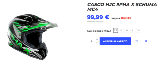 Casco de Moto HJC Rpha X Schuma. por 99.99€
