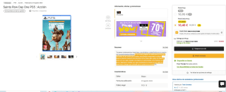 Juego Saints Row Day One para PS5 por 10,40€ (socios) 10,95€ (no socios)