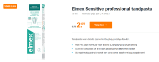 Elmex Sensitive professional tandpasta voor €2,69 bij de Ah