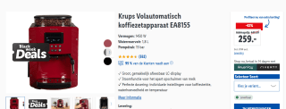 Krups volautomatisch koffiezetapparaat EA8155 voor €259 in de Lidl webshop
