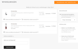 50% korting op elk 2e artikel van Pandora bij Brandfield