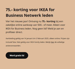 €75 korting voor IKEA for Business Netwerk leden