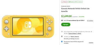 Nintendo Switch Lite Amarillo por $2,699 en Bodega Aurrera