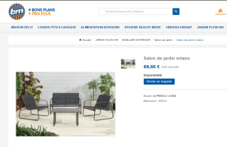Salon de jardin Milano - 4 Places + table basse à 69,95€