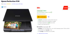 Epson Perfection V39 Scanner voor €89 bij Bol.com